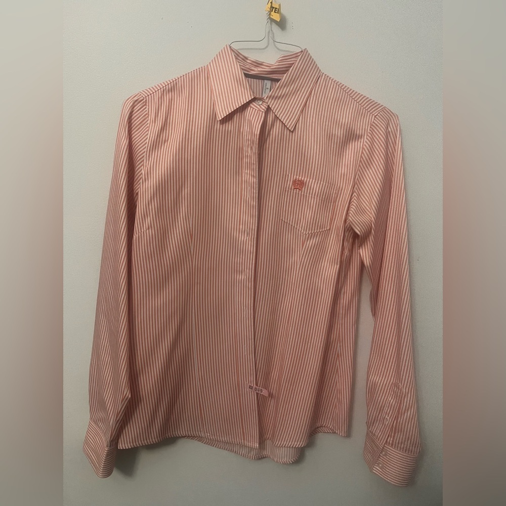 Pink Striped Button-Up Shirt